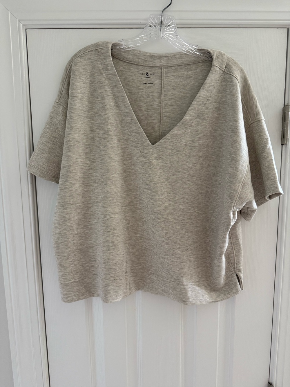 Lou & Grey Heathered Scubasoft Dolman V-neck T